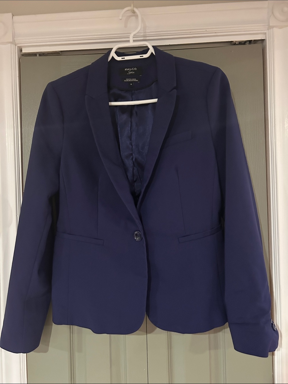 RW&CO. Women's Dark Navy Single-Button Blazer